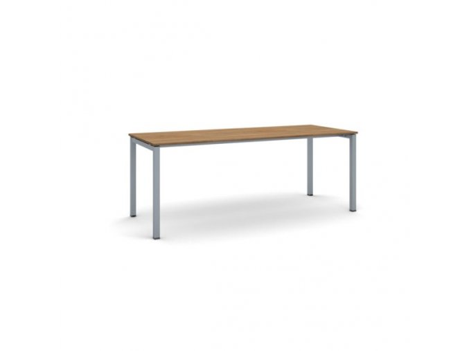 Stůl PRIMO SQUARE se šedostříbrnou podnoží 2000 x 800 x 750 mm, ořech