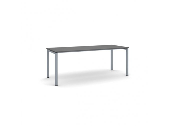Stůl PRIMO SQUARE se šedostříbrnou podnoží 2000 x 800 x 750 mm, grafit
