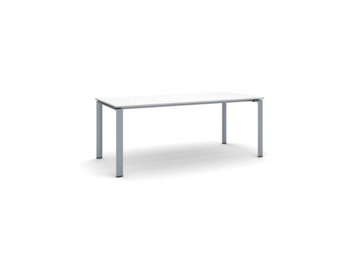 Jednací stůl INFINITY se šedostříbrnou podnoží 2000 x 900 x 750 mm, bílá