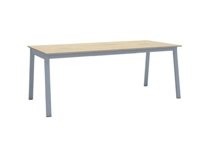 Jednací kancelářský stůl PRIMO BASIC, 200x90 cm, šedostříbrná podnož, dub přírodní
