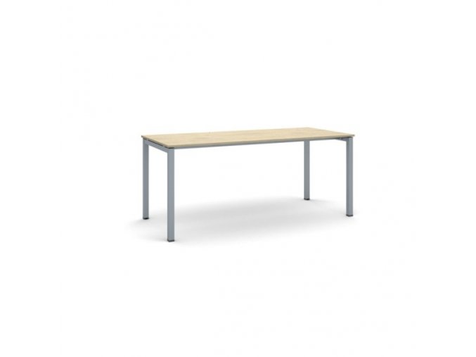 Stůl PRIMO SQUARE se šedostříbrnou podnoží 1800 x 800 x 750 mm, dub přírodní