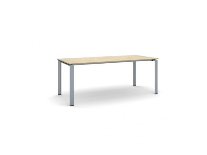 Jednací stůl INFINITY se šedostříbrnou podnoží 2000 x 900 x 750 mm, dub přírodní