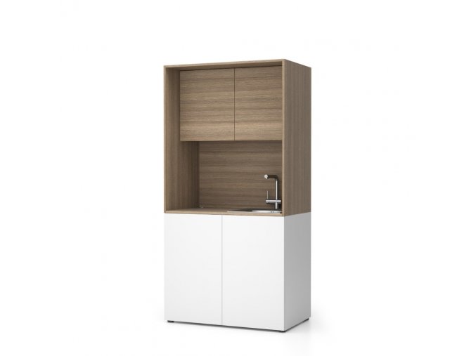 Kuchyňka NIKA se dřezem a baterií 1000 x 600 x 2000 mm, dub přírodní, pravé