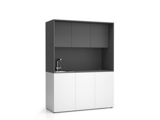 kuchynka nika se drezem a baterii 1481 x 600 x 2000 mm grafitova leve 16943