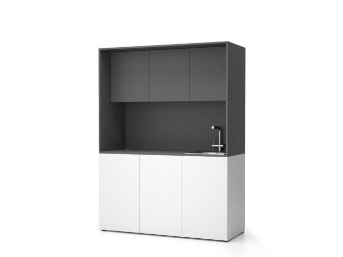 kuchynka nika se drezem a baterii 1481 x 600 x 2000 mm grafitova prave 16953