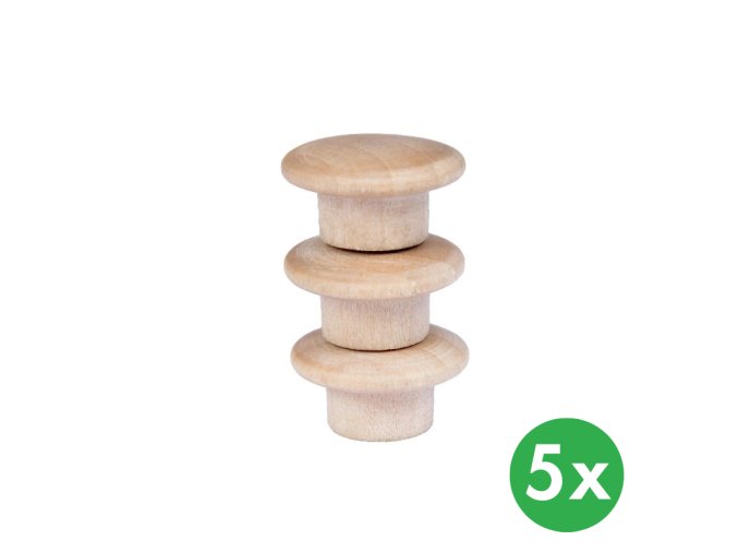Dřevěné magnety pro skleněné i bílé magnetické tabule, sada 5 ks