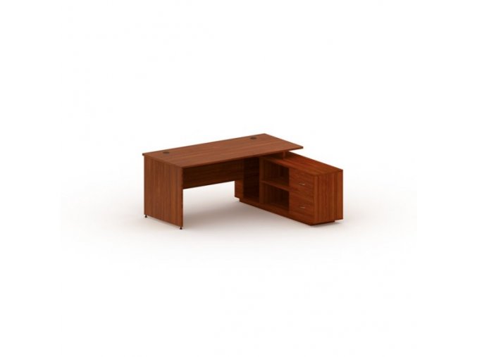 Kancelářský stůl se skříňkou MIRELLI A+ 1600 x 1600 mm, pravý, ořech