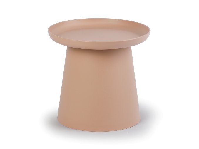 Plastový kávový stolek FUNGO, průměr 50 cm, cihlový