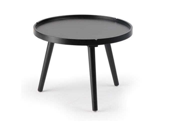 Odkládací stolek z MDF, průměr 50 cm, černý