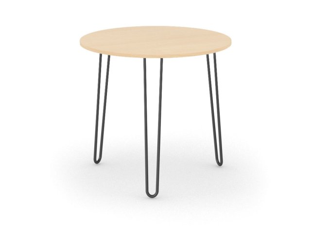 Kulatý jídelní stůl SPIDER, průměr 80 cm, černá podnož, buk