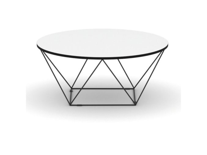 Kulatý konferenční stůl WIRE, průměr 105 cm, bílá