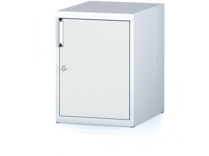 Závěsná dílenská skříňka na nářadí k pracovním stolům MECHANIC, 480 x 600 x 662 mm, šedé dveře
