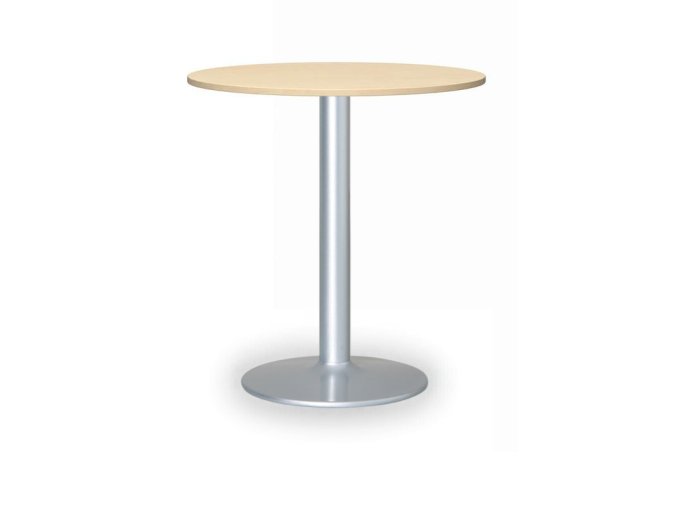 Konferenční stolek FILIP II, průměr 80 cm, šedá podnož, bříza