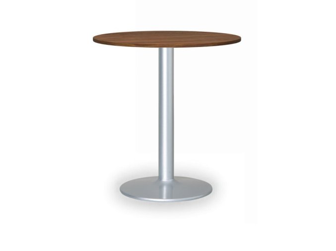 Konferenční stolek FILIP II, průměr 80 cm, šedá podnož, ořech