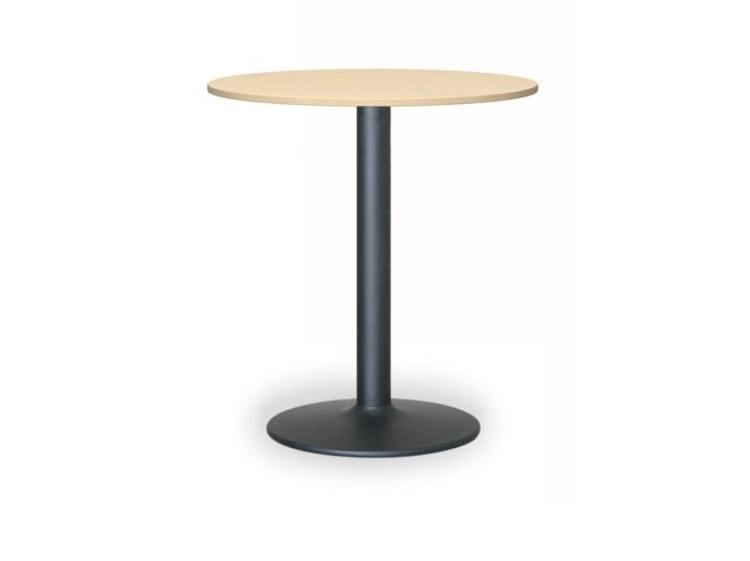 Konferenční stolek FILIP II, průměr 80 cm, černá podnož, bříza
