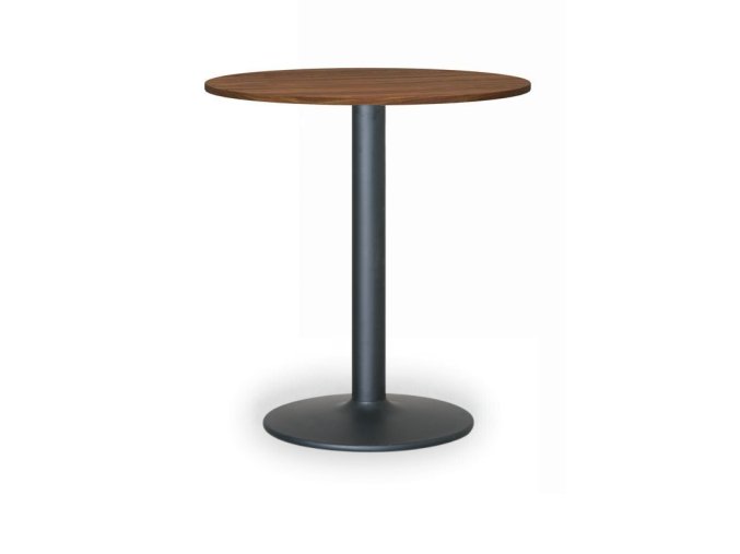 Konferenční stolek FILIP II, průměr 80 cm, černá podnož, ořech