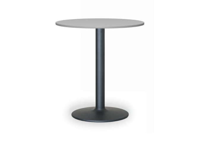 Konferenční stolek FILIP II, průměr 80 cm, černá podnož, šedá