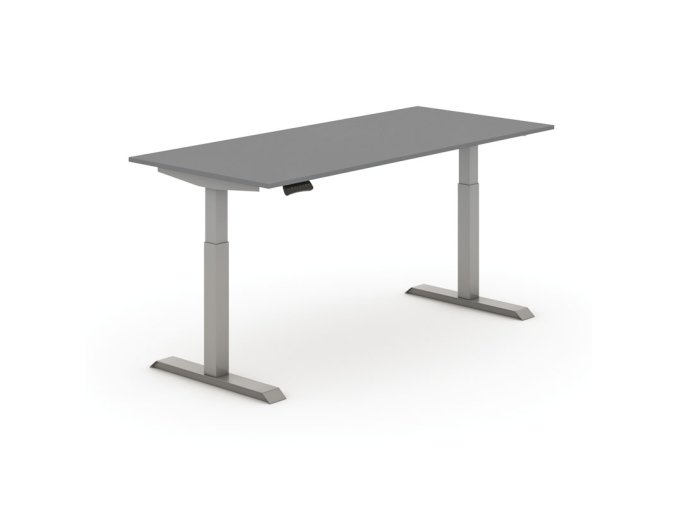 Výškově nastavitelný stůl PRIMO ADAPT,, elektrický, 1800 x 800 x 625-1275 mm, grafit, šedá podnož