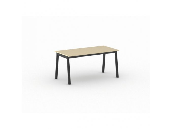 Kancelářský pracovní stůl PRIMO BASIC, černá podnož, 1600 x 800 mm, bříza