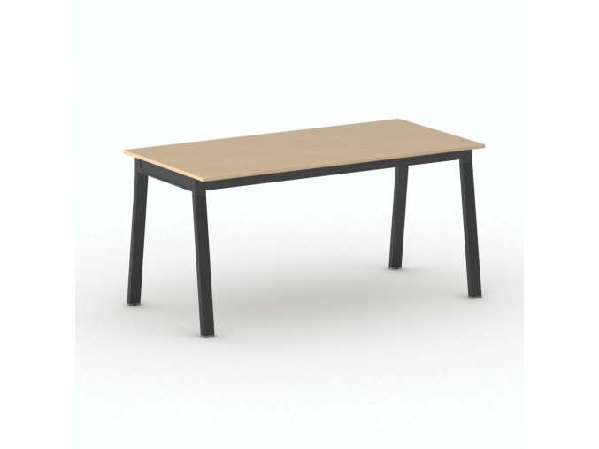 Jednací kancelářský stůl PRIMO BASIC, 160x80 cm, černá podnož, buk