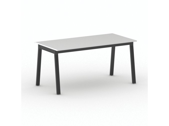 Jednací kancelářský stůl PRIMO BASIC, 160x80 cm, černá podnož, bílá