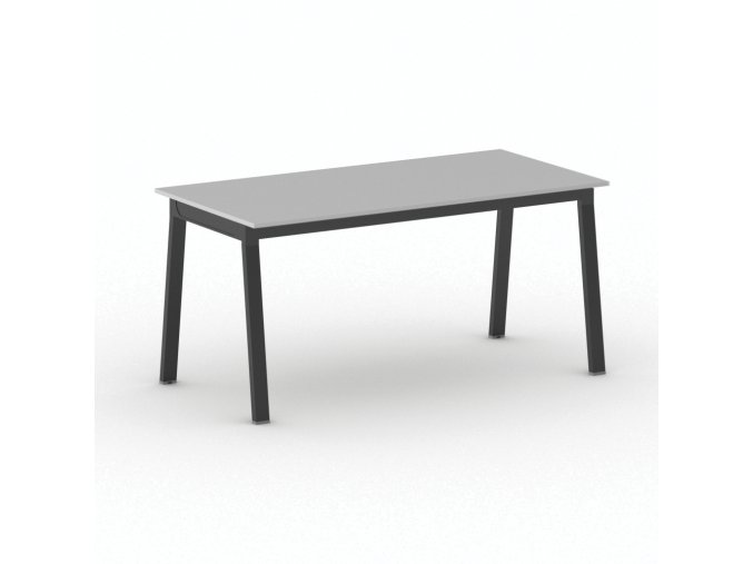 Jednací kancelářský stůl PRIMO BASIC, 160x80 cm, černá podnož, šedá