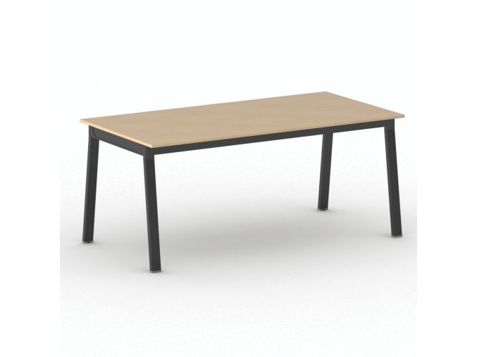 Jednací kancelářský stůl PRIMO BASIC, 180x90 cm, černá podnož, buk