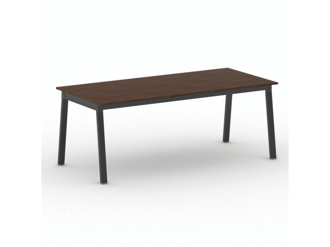 Jednací kancelářský stůl PRIMO BASIC, 200x90 cm, černá podnož, ořech