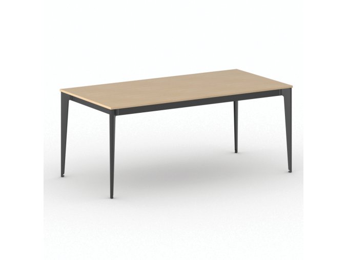 Jednací kancelářský stůl PRIMO ACTION, 180x90 cm, černá podnož, buk