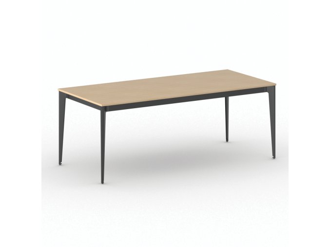 Jednací kancelářský stůl PRIMO ACTION, 200x90 cm, černá podnož, buk