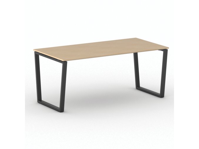 Kancelářský stůl PRIMO IMPRESS, 180x90 cm, černá podnož, buk
