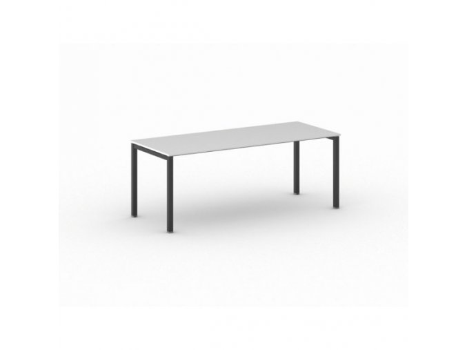 Stůl Square s černou podnoží 2000 x 800 x 750 mm, bílá