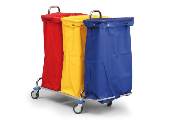Vozík na sběr prádla nebo tříděného odpadu, pro 3 x 120 l pytel