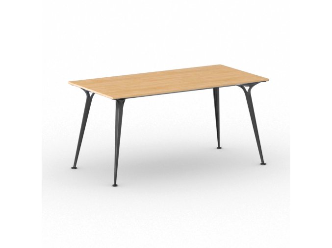 Kancelářský stůl PRIMO ALFA, černá podnož, 1600 x 800 mm, buk