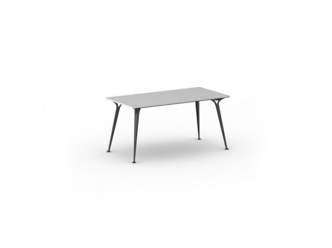 Kancelářský stůl PRIMO ALFA, černá podnož, 1600 x 800 mm, šedá