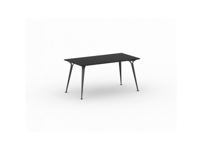 Kancelářský stůl PRIMO ALFA, černá podnož, 1600 x 800 mm, grafitová