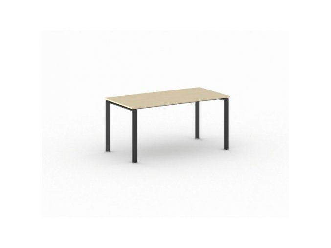 Jednací stůl INFINITY s černou podnoží 1600 x 800 x 750 mm, bříza