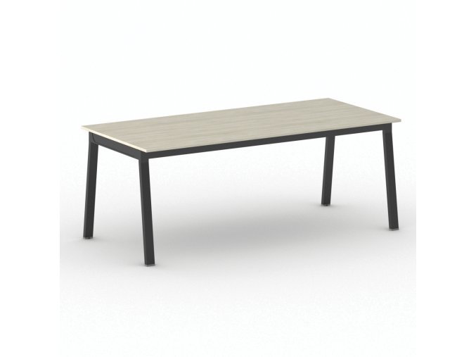 Jednací kancelářský stůl PRIMO BASIC, 200x90 cm, černá podnož, dub přírodní