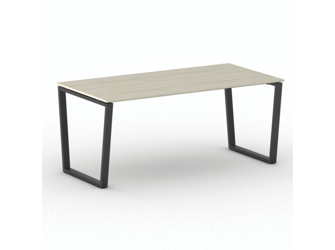 Kancelářský stůl PRIMO IMPRESS, 180x90 cm, černá podnož, dub přírodní