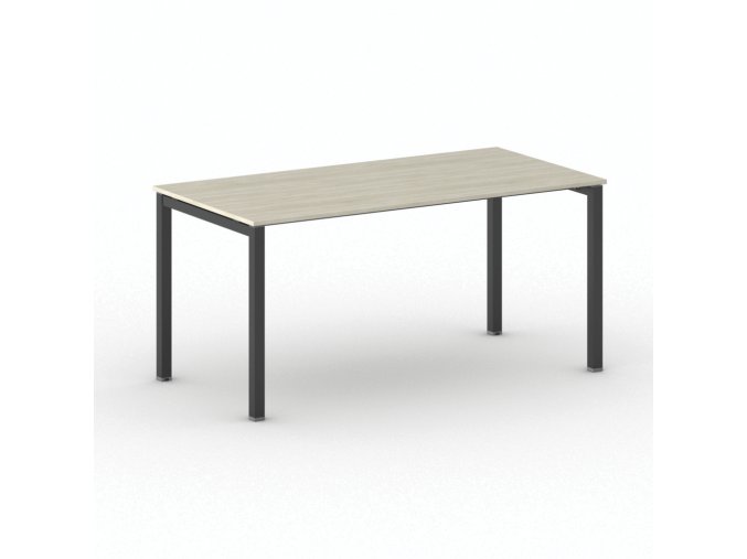 Jednací kancelářský stůl PRIMO SQUARE, 160x80 cm, černá podnož, dub přírodní
