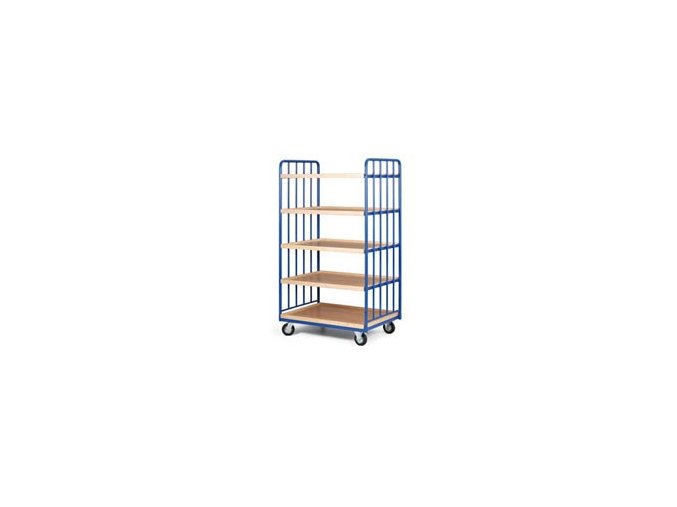 policovy vozik 5 polic s hranou 2 bocnice s vyplni nosnost 300 kg 1212