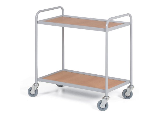 Policový vozík se 2 policemi 750x420 mm, šedý