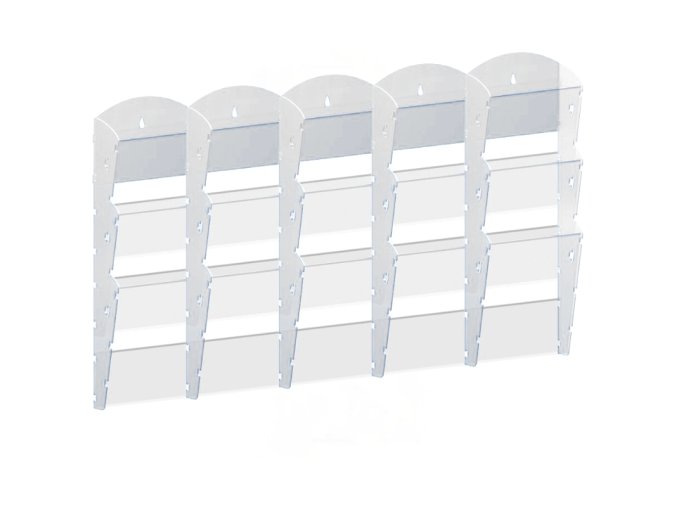 nastenny plastovy zasobnik na prospekty 5 x 3 a5 bily 116605