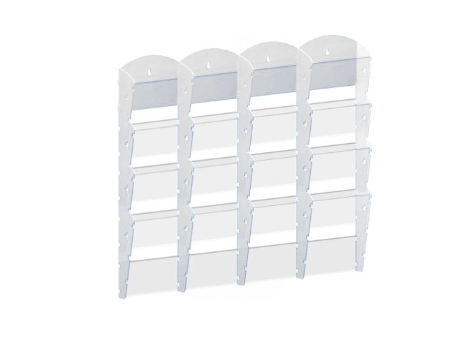 nastenny plastovy zasobnik na prospekty 4 x 4 a5 bily 116596