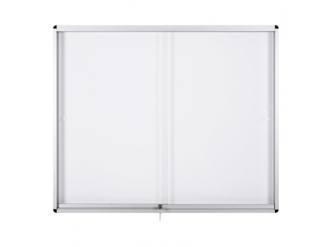 Vnitřní vitrína s posuvnými dveřmi, bílá magnetická, 967 x 706 mm