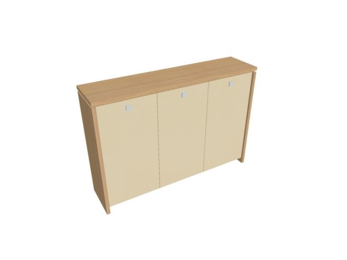 Třídveřová prosklená skříň s věšákem ASSIST, 1880 x 460 x 1300 mm, přír. sv. dub