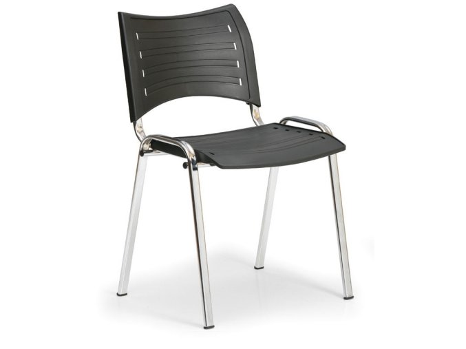 plastova zidle smart chromovane nohy cerna 924