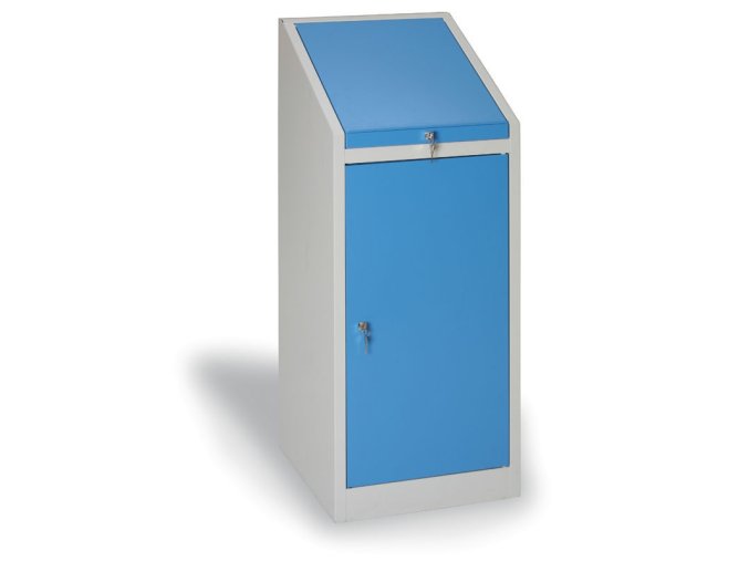 dilenska policova skrinka na naradi s pultem kovos 3 police perforovane dvere 500 x 500 x 1300 mm 5895