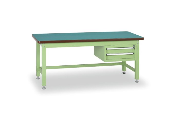 Profesionální dílenský stůl GL, 2 zásuvky, deska MDF + PVC, 1800x750 mm