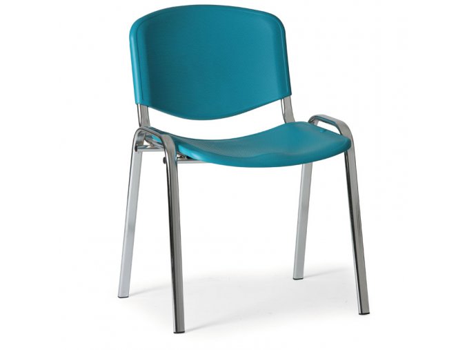 plastova zidle iso zelena konstrukce chromovana 929